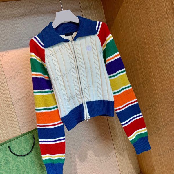 womens sweater twist stripes decoration spliced rainbow long sleeves slim knitted sweaters lapel zipper open short warm knitwear women wear, White;black
womens sweater twist stripes decoration spliced rainbow long sleeves slim knitted sweaters lapel zipper open short warm knitwear women wear, White;black
