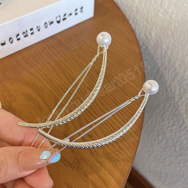 metal geometric hair clip elegant pearl barrette arc ponytail hairpin for women girls headband barrettes hair accessories, Golden;silver
metal geometric hair clip elegant pearl barrette arc ponytail hairpin for women girls headband barrettes hair accessories, Golden;silver