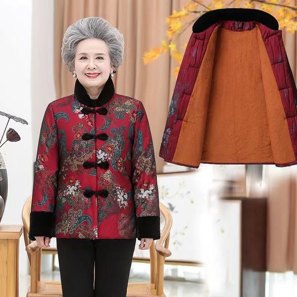 women's down parkas women clothes coat winter thick warm cotton jacket female outwear grandma's gift 221205, Black
women's down parkas women clothes coat winter thick warm cotton jacket female outwear grandma's gift 221205, Black