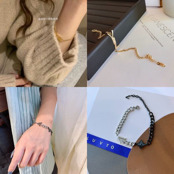 18k gold-plated chain bracelets fashion designer bracelet luxury brand jewelry women love letter diamond four leaf grass bracelet couples fa, Black
18k gold-plated chain bracelets fashion designer bracelet luxury brand jewelry women love letter diamond four leaf grass bracelet couples fa, Black