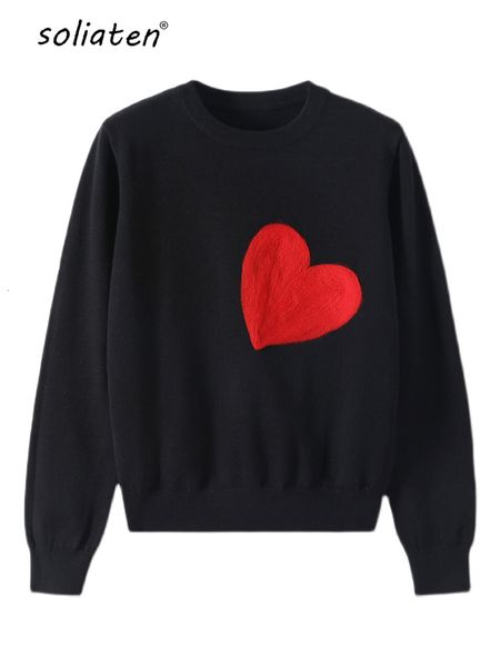women's sweaters wholesale women knit sweater embroidery red heart o-neck simple style fall spring autumn slim pullover harajuku c-051-, White;black 
women's sweaters wholesale women knit sweater embroidery red heart o-neck simple style fall spring autumn slim pullover harajuku c-051-, White;black