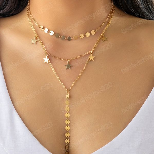 multilayer star sequin tassel pendant necklace women collar simple gothic chain aesthetic accessories jewelry gift, Silver
multilayer star sequin tassel pendant necklace women collar simple gothic chain aesthetic accessories jewelry gift, Silver
