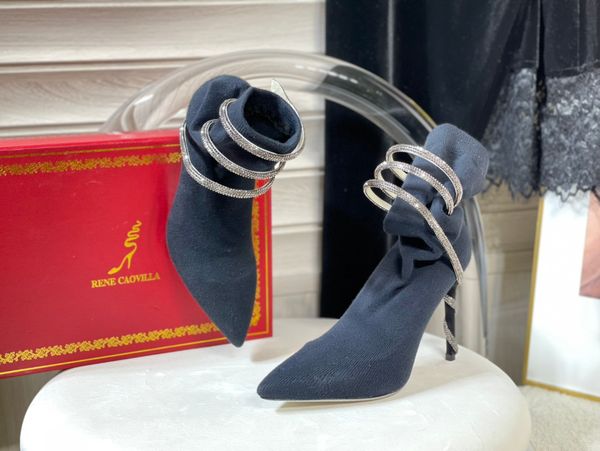 ' 'rene' 'caovilla'cleo serpentine hosiery boots high heel ankle boots mid-tube pointed elastic slim legs 9.5cm 11, Black
' 'rene' 'caovilla'cleo serpentine hosiery boots high heel ankle boots mid-tube pointed elastic slim legs 9.5cm 11, Black