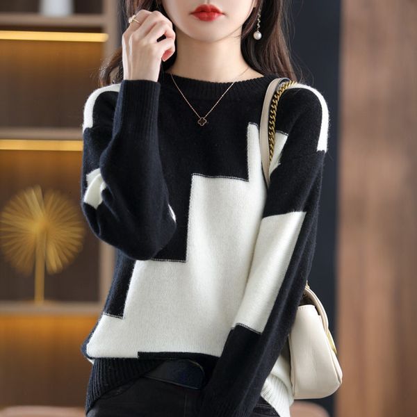 women's sweaters autumn crewneck crochet jumper korean sweater trend clothes for women knitted fashion pullover 221205, White;black
women's sweaters autumn crewneck crochet jumper korean sweater trend clothes for women knitted fashion pullover 221205, White;black
