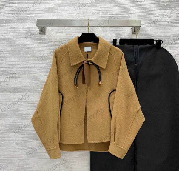 womens jackets double-sided wool fabric bat sleeve lapel cape jacket leather edge horn buckle design short coats fashion designer women appa, Black;brown
womens jackets double-sided wool fabric bat sleeve lapel cape jacket leather edge horn buckle design short coats fashion designer women appa, Black;brown