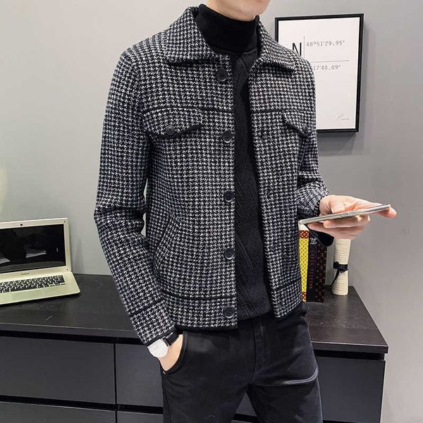 men's jackets spring men's slim houndstooth needle wool jacket 2022 fashion new handsome trend short thick lapel jacket british le, Black;brown
men's jackets spring men's slim houndstooth needle wool jacket 2022 fashion new handsome trend short thick lapel jacket british le, Black;brown