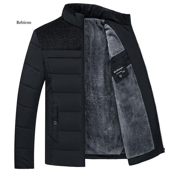 men s down parkas plush thickened stand collar winter jacket parker coat warm thick zipper padded overcoat for men 221205, Black
men s down parkas plush thickened stand collar winter jacket parker coat warm thick zipper padded overcoat for men 221205, Black