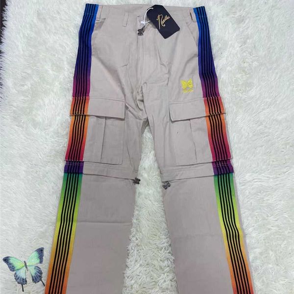 men's pants needles butterfly embroidery rainbow web awge cargo pants t221205, Black
men's pants needles butterfly embroidery rainbow web awge cargo pants t221205, Black