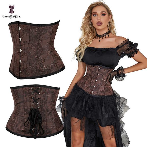 slimming belt 5 rows of metal busk closure brocade women's brown stempunk underbust corset steel boned waist chest binder bustier t2212
slimming belt 5 rows of metal busk closure brocade women's brown stempunk underbust corset steel boned waist chest binder bustier t2212