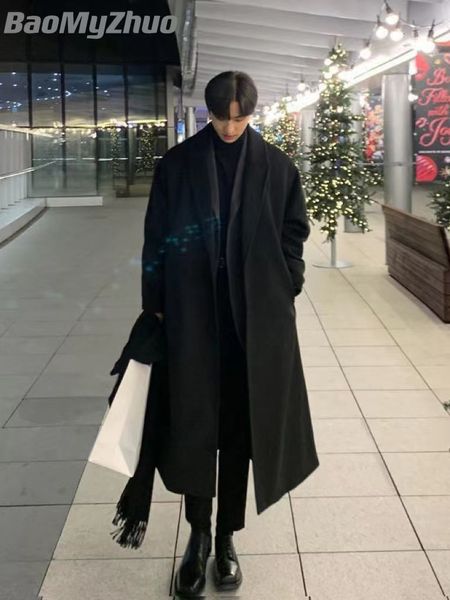 men's wool blends autumn winter long wool trench coat brand men cashmere loose casual singlebreasted overcoat male fashion black coats
men's wool blends autumn winter long wool trench coat brand men cashmere loose casual singlebreasted overcoat male fashion black coats