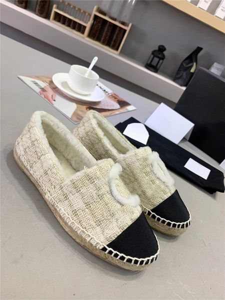 designer luxury tweed espadrilles black white lambskin leather slip ballet flat slip-on flat dress shoes with box
designer luxury tweed espadrilles black white lambskin leather slip ballet flat slip-on flat dress shoes with box