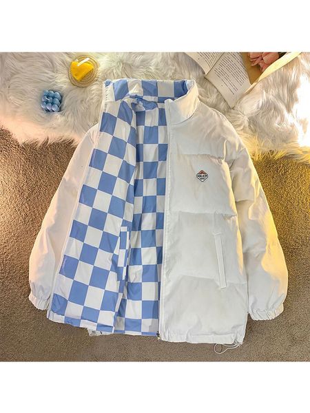 women s down parkas winter women plaid padded jacket double sided checkerboard loose oversize cotton padded harajuku thickened warm coat 221, Black
women s down parkas winter women plaid padded jacket double sided checkerboard loose oversize cotton padded harajuku thickened warm coat 221, Black