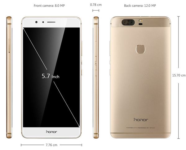 

Huawei Original Honor V8 4G LTE Cell Kirin 950 Octa Core 4GB RAM 32GB ROM Android 5.7 Inches 12.0MP Fingerprint ID Smart Mobile Phone B