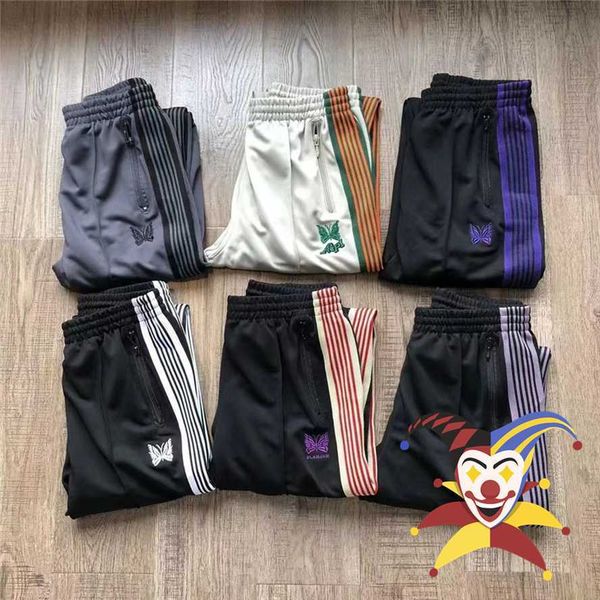 men's pants needles pants men women 1 1 high-quality embroidered butterfly needles track pants straight awge trousers t221205, Black
men's pants needles pants men women 1 1 high-quality embroidered butterfly needles track pants straight awge trousers t221205, Black
