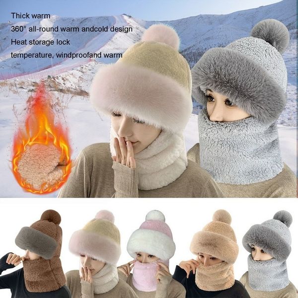 beanieskull caps winter outdoor knit hat women wool knitted ski sets plush fleece windproof thick scarf collar warm pullovers masked s 22120, Blue;gray
beanieskull caps winter outdoor knit hat women wool knitted ski sets plush fleece windproof thick scarf collar warm pullovers masked s 22120, Blue;gray