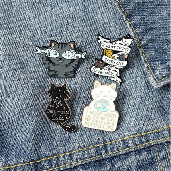 european and american fashion enamel brooch makes life better cat fish coffee shirt lapel bag cute animal badge children's jewelry gift, Gray
european and american fashion enamel brooch makes life better cat fish coffee shirt lapel bag cute animal badge children's jewelry gift, Gray