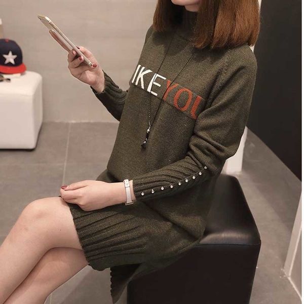 women s sweaters autumn winter long knit sweater pullover women half turtleneck long sleeve bead loose femmes thicken jumper female 221206, White;black
women s sweaters autumn winter long knit sweater pullover women half turtleneck long sleeve bead loose femmes thicken jumper female 221206, White;black