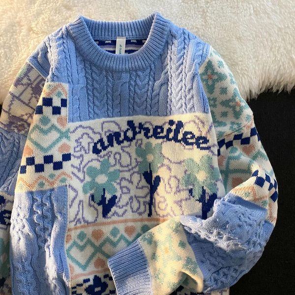 women s sweaters sky blue winter vintage flower women hip hop knitted jumper streetwear harajuku loose fashion pullovers 221206, White;black
women s sweaters sky blue winter vintage flower women hip hop knitted jumper streetwear harajuku loose fashion pullovers 221206, White;black