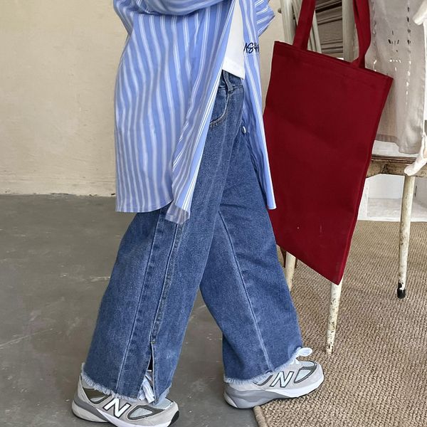 trousers spring autumn girls solid color loose jeans 2 7years kids fashion casual denim wide leg pants 221207, Blue
trousers spring autumn girls solid color loose jeans 2 7years kids fashion casual denim wide leg pants 221207, Blue