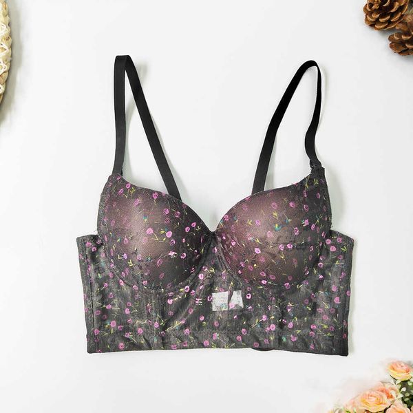 lace small floral bra underwear exposed v-neck suspender fishbone vest, White
lace small floral bra underwear exposed v-neck suspender fishbone vest, White