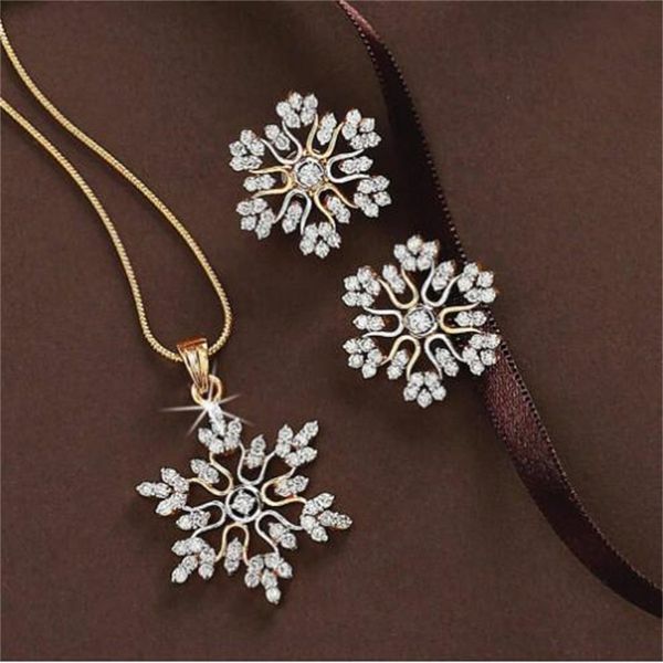 fashion elegant snowflake earrings necklace 2 piece set temperament women's zirconia snowflake jewelry qixi valentine's day gift a, Silver
fashion elegant snowflake earrings necklace 2 piece set temperament women's zirconia snowflake jewelry qixi valentine's day gift a, Silver