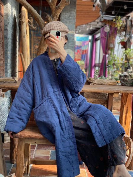 women s down parkas johnature women vintage cotton linen warm pockets blue loose patchwork coats autumn winter long sleeve 221206, Black
women s down parkas johnature women vintage cotton linen warm pockets blue loose patchwork coats autumn winter long sleeve 221206, Black