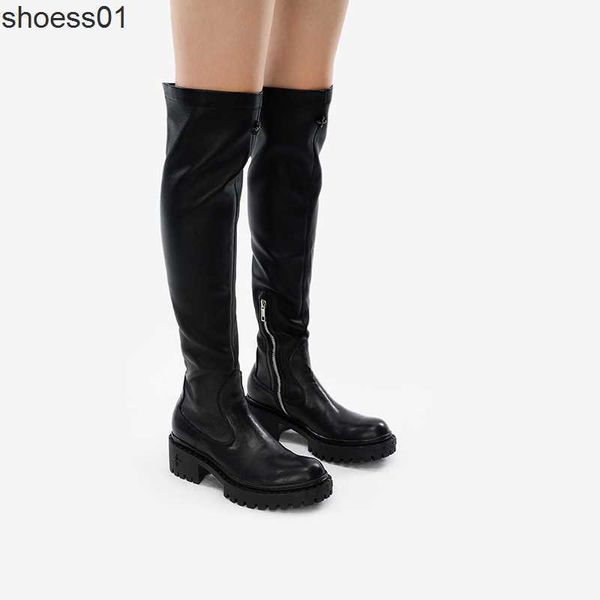 n smfk cross flower high boots sheepskin women's versatile elastic thick heel round head over knee boots slim winter new style, Black
n smfk cross flower high boots sheepskin women's versatile elastic thick heel round head over knee boots slim winter new style, Black