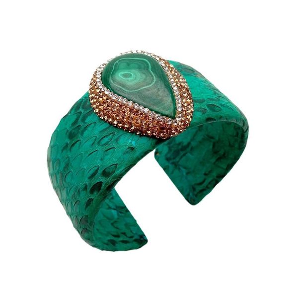 charm bracelets yying natural teardrop shape malachite green leather bangle bracelet 221206, Golden;silver
charm bracelets yying natural teardrop shape malachite green leather bangle bracelet 221206, Golden;silver