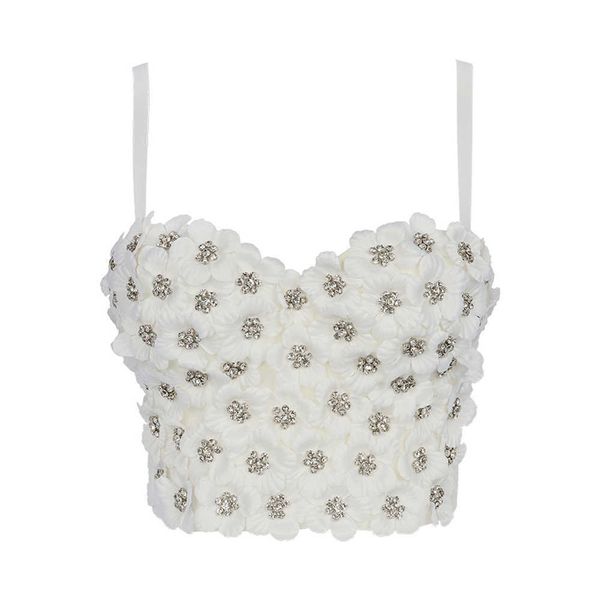 age reduction small fresh flower sling exposed umbilical cord breast pad inside vest women wear holiday pearl blouse women, White
age reduction small fresh flower sling exposed umbilical cord breast pad inside vest women wear holiday pearl blouse women, White