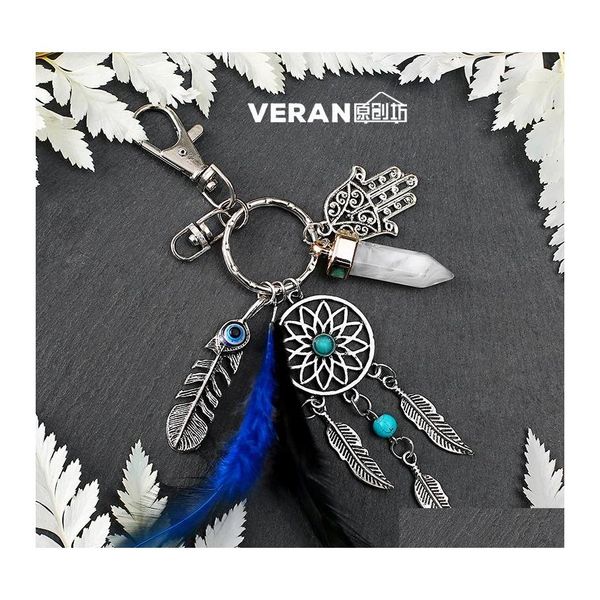 key rings csja dream catcher keychains blue feather tassel hamsa hand evil eye keyring for wall car hanging decor amet boho jewelry dhbp5, Slivery;golden
key rings csja dream catcher keychains blue feather tassel hamsa hand evil eye keyring for wall car hanging decor amet boho jewelry dhbp5, Slivery;golden