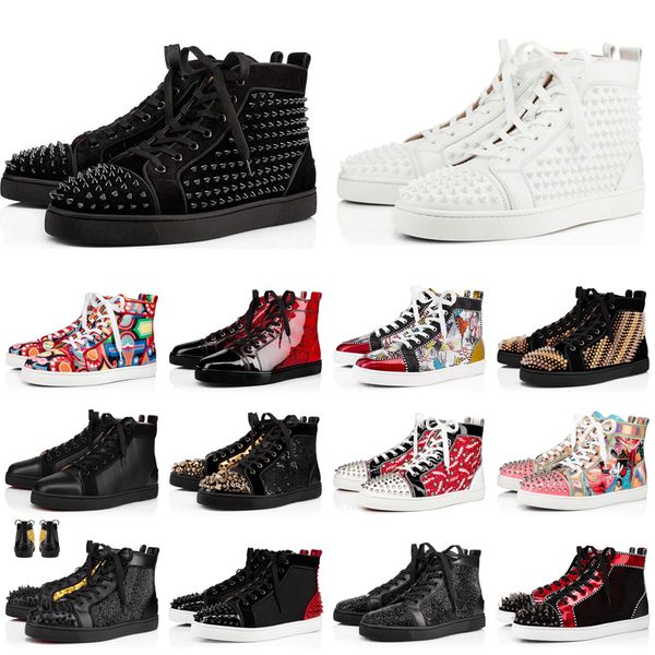 with box mens women casual dress shoes luxurys designers red bottoms high low studded spikes fashion suede leather black silver women flat
with box mens women casual dress shoes luxurys designers red bottoms high low studded spikes fashion suede leather black silver women flat
