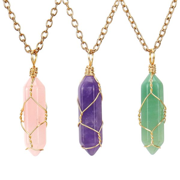 natural stone crystal agate hand wound wire copper amethyst rose quartz hexagram pendant necklace for women jewelry gift, Silver
natural stone crystal agate hand wound wire copper amethyst rose quartz hexagram pendant necklace for women jewelry gift, Silver