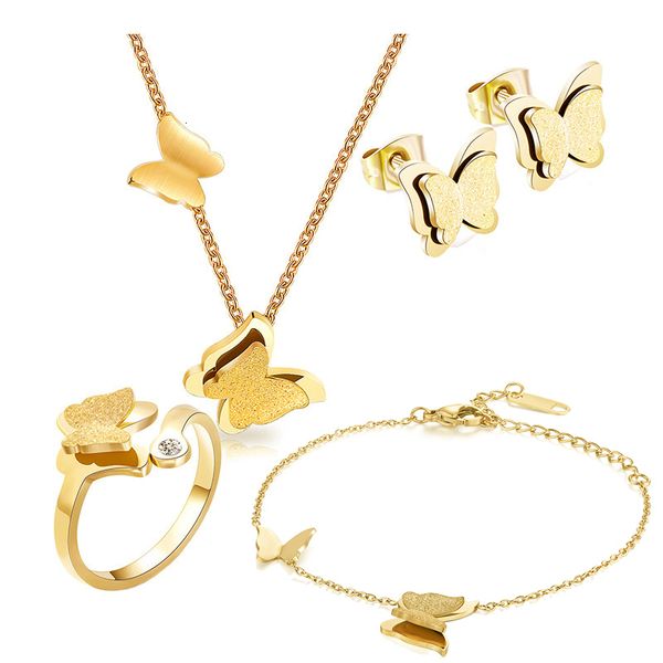 wedding jewelry sets 316l stainless steel frosted butterfly bracelet necklace earrings set bride womens accessories 221207, Slivery;golden
wedding jewelry sets 316l stainless steel frosted butterfly bracelet necklace earrings set bride womens accessories 221207, Slivery;golden