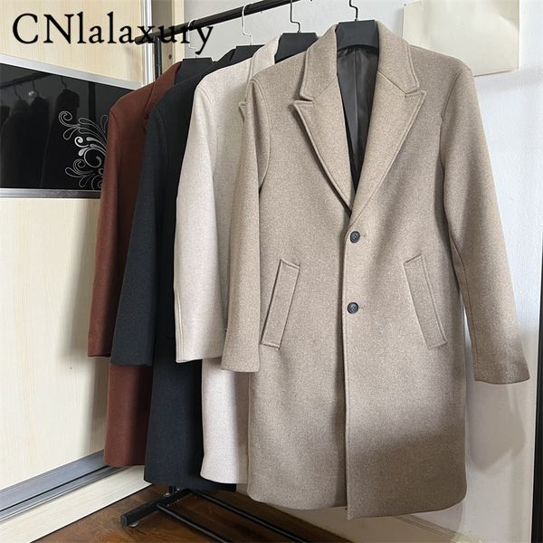 men's wool blends cnlalaxury autumn winter men casual coal grey tweed coat long sleeve mid-length business outerwear woolen male coats, Black
men's wool blends cnlalaxury autumn winter men casual coal grey tweed coat long sleeve mid-length business outerwear woolen male coats, Black