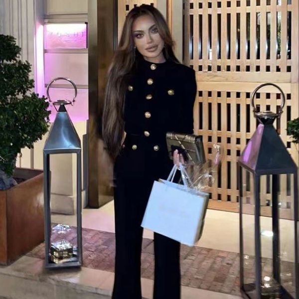 women s two piece pants autumn casual women bandage 2 pieces sets long sleeve button coat full black o neck club party set 221206, White 
women s two piece pants autumn casual women bandage 2 pieces sets long sleeve button coat full black o neck club party set 221206, White