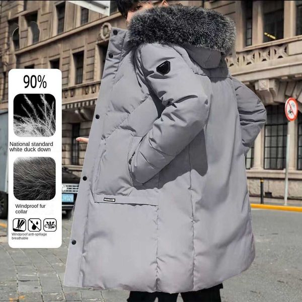 designer men's long jacket new thickened windproof parka white duck down loose warm winter women's hooded down jacket, Black
designer men's long jacket new thickened windproof parka white duck down loose warm winter women's hooded down jacket, Black