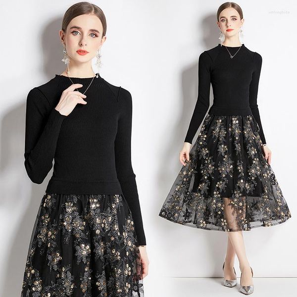 casual dresses simgent 2022 winter dress women long sleeve knitted patchwork mesh embroidery midi black vestidos jurken sg210106, Black;gray
casual dresses simgent 2022 winter dress women long sleeve knitted patchwork mesh embroidery midi black vestidos jurken sg210106, Black;gray