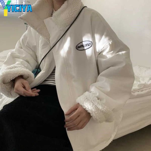 yiciya harajuku two sides wear lamb wool coats women 2023 autumn winter zipper up plush jacket woman stand collar warm jackets, Black;brown
yiciya harajuku two sides wear lamb wool coats women 2023 autumn winter zipper up plush jacket woman stand collar warm jackets, Black;brown