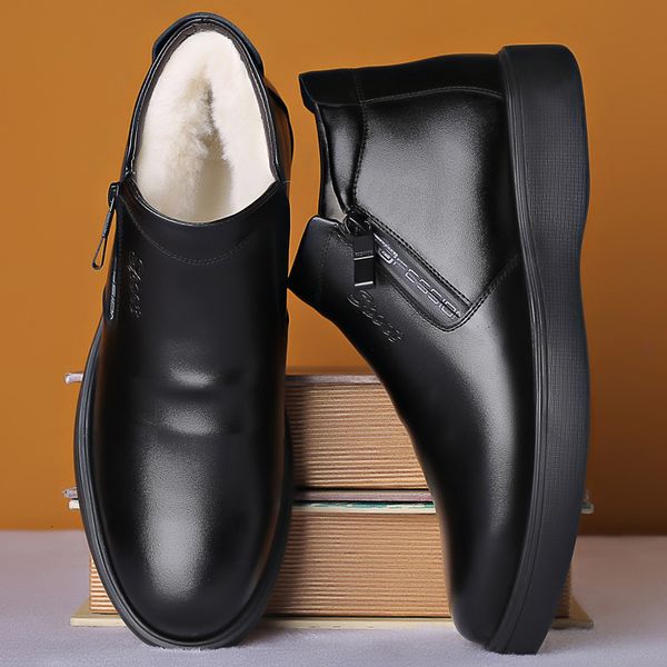 boots men autumn genuine leather with fur winter fashion ankle business casual man snow work shoes 221207, Black
boots men autumn genuine leather with fur winter fashion ankle business casual man snow work shoes 221207, Black