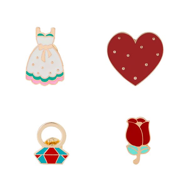 fashion floral skirt shaped brooches set 4pcs cartoon ring flower heart lapel pins for girls enamel paint badges gold plated pin small jewel, Gray
fashion floral skirt shaped brooches set 4pcs cartoon ring flower heart lapel pins for girls enamel paint badges gold plated pin small jewel, Gray