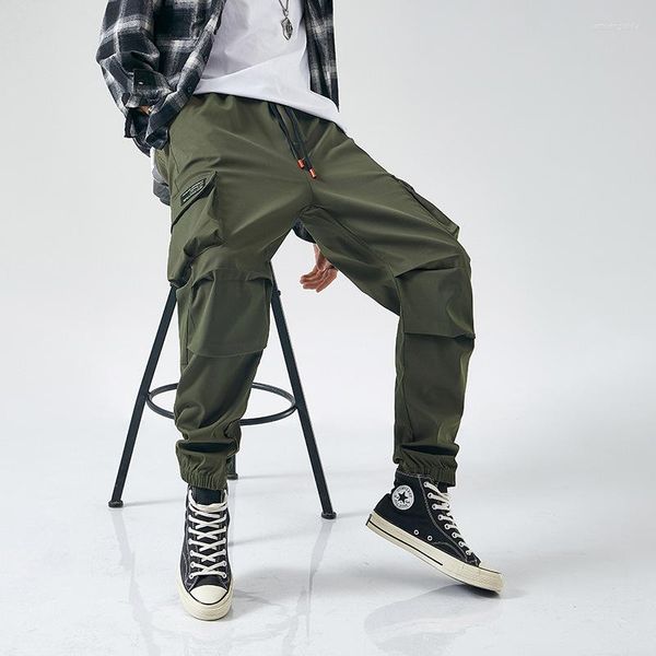 men's pants spring and autumn trendy brand tooling trousers multi-pocket drawstring lace-up casual fashionable men, Black
men's pants spring and autumn trendy brand tooling trousers multi-pocket drawstring lace-up casual fashionable men, Black