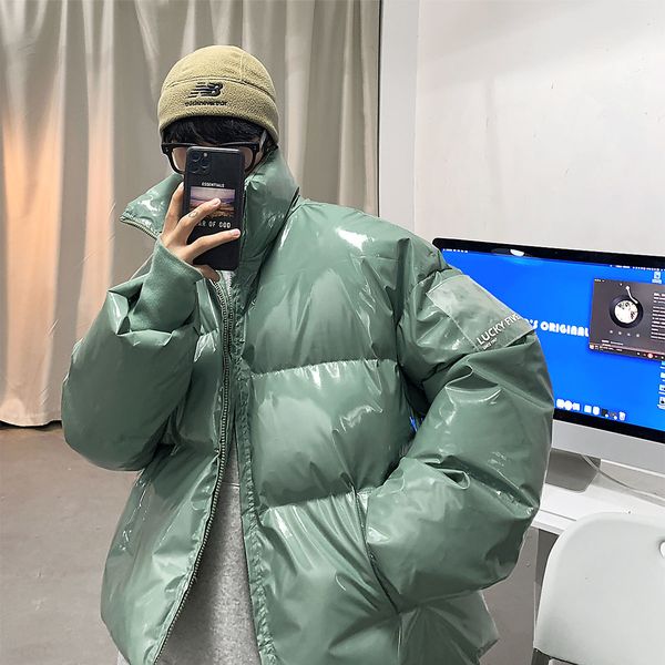 men s down parkas privathinker cotton padded clothes glossy stand collar korean fashion brand thicken male warm jackets harajuku 221206, Black
men s down parkas privathinker cotton padded clothes glossy stand collar korean fashion brand thicken male warm jackets harajuku 221206, Black