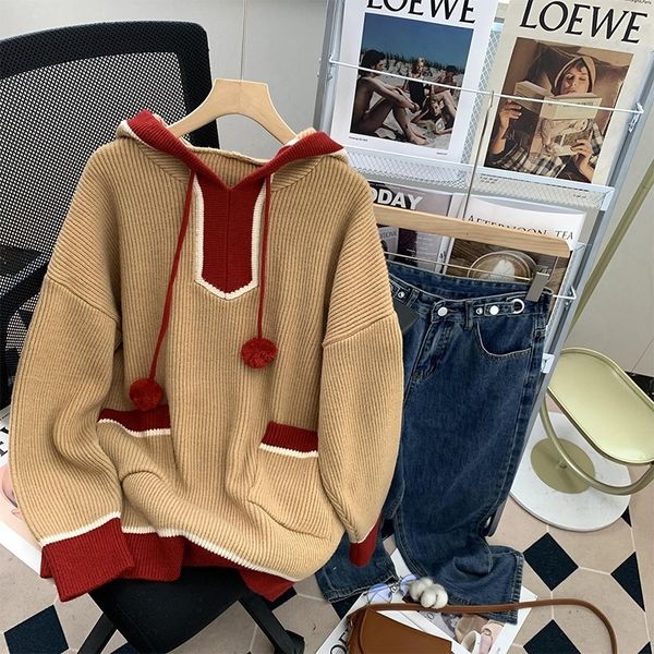 women s sweaters oversized sweater hoodie autumn winter loose jumper solid sweet kawaii thick knitted pullover coats lq songyi sy17 221206, White;black
women s sweaters oversized sweater hoodie autumn winter loose jumper solid sweet kawaii thick knitted pullover coats lq songyi sy17 221206, White;black