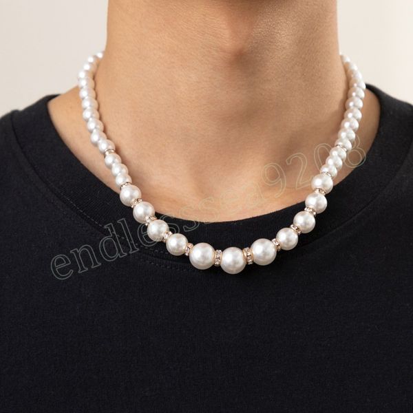 big pearl beads chain short choker necklaces men trendy white beaded chains collar fashion jewelry on neck accessories, Golden;silver
big pearl beads chain short choker necklaces men trendy white beaded chains collar fashion jewelry on neck accessories, Golden;silver