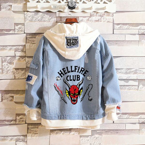 men's jackets stranger thing cosplay denim jacket hellfire club hawkins coats casual hooded jackets spring and autumn t221206, Black;brown
men's jackets stranger thing cosplay denim jacket hellfire club hawkins coats casual hooded jackets spring and autumn t221206, Black;brown
