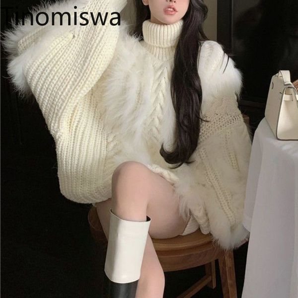 women's sweaters tinomiswa turtleneck puff sleeve pulloves women solid color loose patchwork korean style fashion temperament pull femm, White;black
women's sweaters tinomiswa turtleneck puff sleeve pulloves women solid color loose patchwork korean style fashion temperament pull femm, White;black