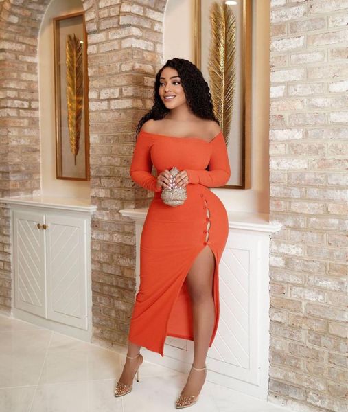 casual dresses meren verado elegant slash neck party women's dress long sleeve bodycon side open fork button up maxi spring summer, Black;gray
casual dresses meren verado elegant slash neck party women's dress long sleeve bodycon side open fork button up maxi spring summer, Black;gray