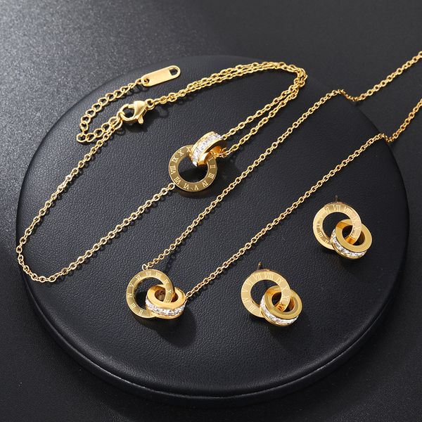wedding jewelry sets luxury elegant stainless steel roman numerals for women crystal earrings necklace gift box 221207, Slivery;golden
wedding jewelry sets luxury elegant stainless steel roman numerals for women crystal earrings necklace gift box 221207, Slivery;golden