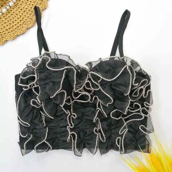 ruffle lace suspender worn outside the backless vest short waistless skinny fishbone strapless diamond inlaid bottoming shirt, White
ruffle lace suspender worn outside the backless vest short waistless skinny fishbone strapless diamond inlaid bottoming shirt, White
