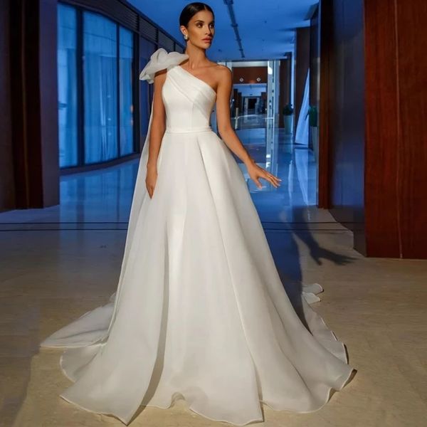 simple organza one shoulder wedding dress white a line long bridal gowns bow ribbon elegant boho beach vestido de novia sweep train
simple organza one shoulder wedding dress white a line long bridal gowns bow ribbon elegant boho beach vestido de novia sweep train
